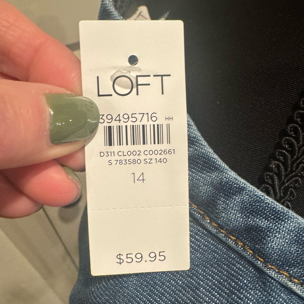 LOFT Blue Denim Button-Front Vest - Picture 3 of 5